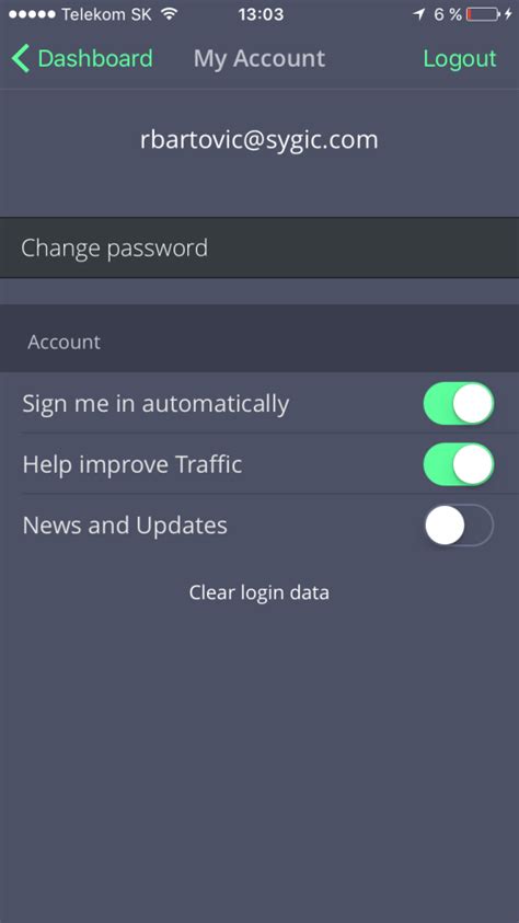 My Sygic Account.